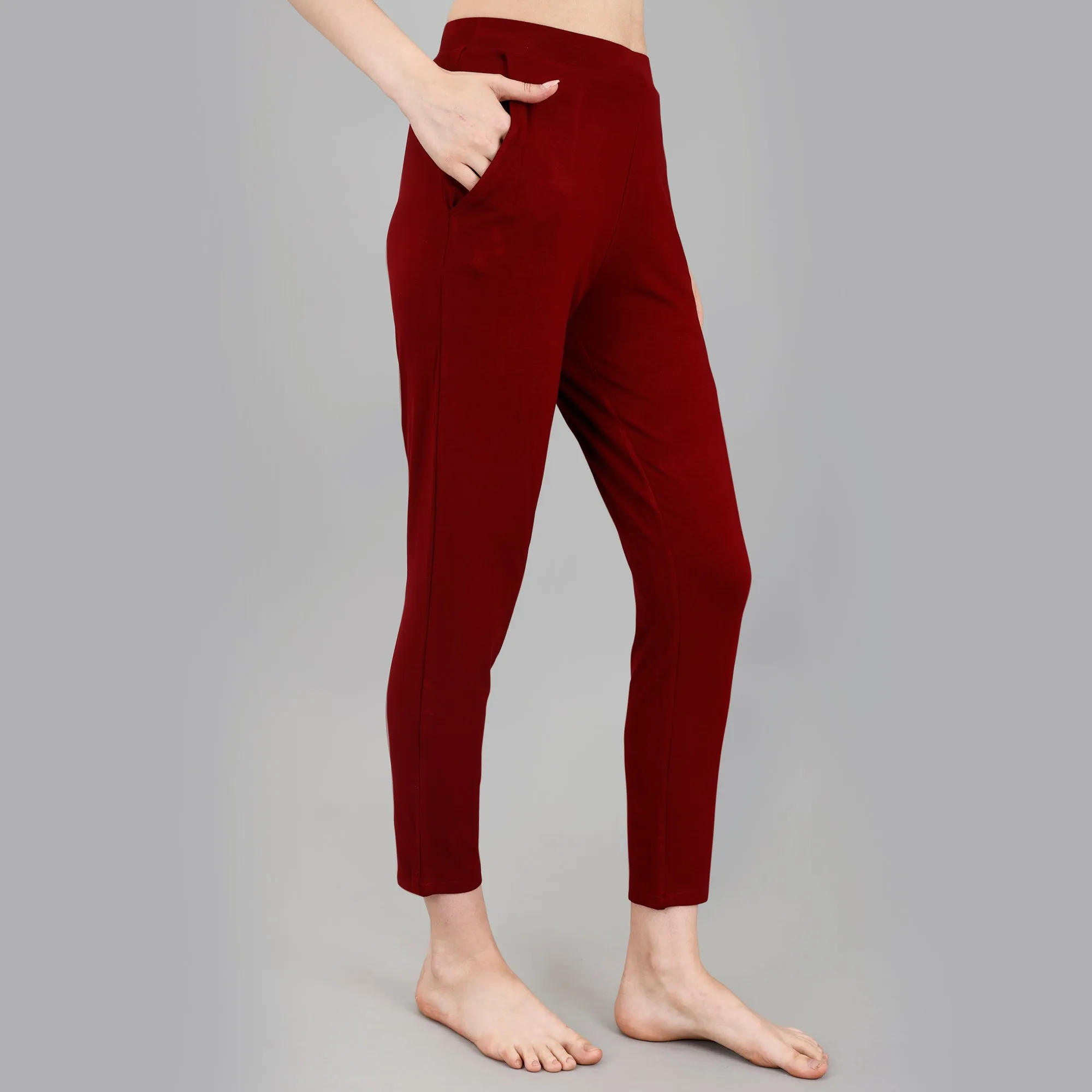 Mid Rise Ankle Length Supersoft Lounge Pants with Pockets