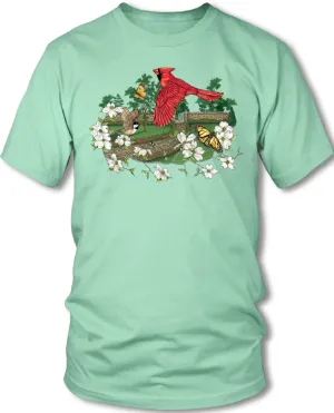 Missy Cardinal Swoop Screen Print Short Sleeve Tee