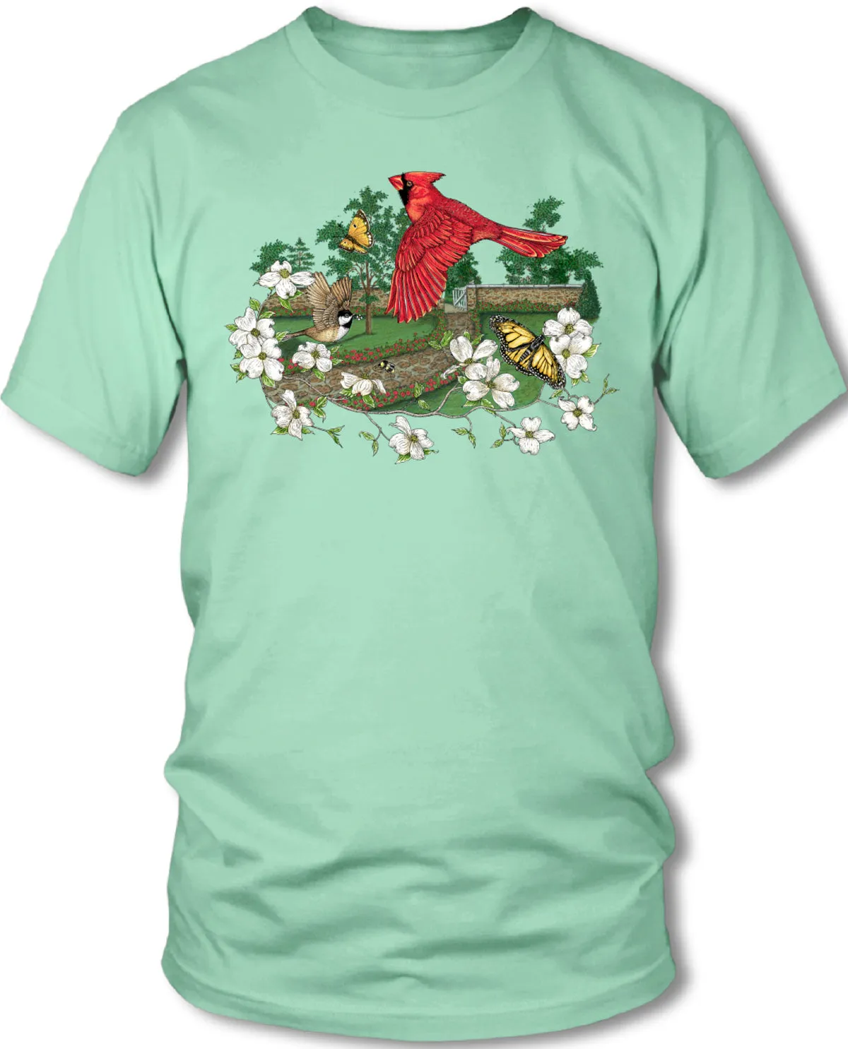 Missy Cardinal Swoop Screen Print Short Sleeve Tee