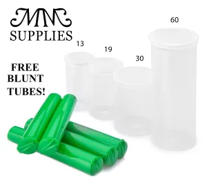 MM SUPPLIES Pop Top Vials 19 Dram Case of 225| FREE BLUNT TUBES Full (75,150,225,315) Medical Marijuana Container 3.5 Grams Pop Top Bottles Pop Top Vial. (225, 19 DRAM CLEAR)