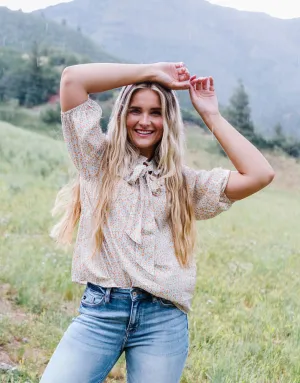 Monet Neck Tie Blouse