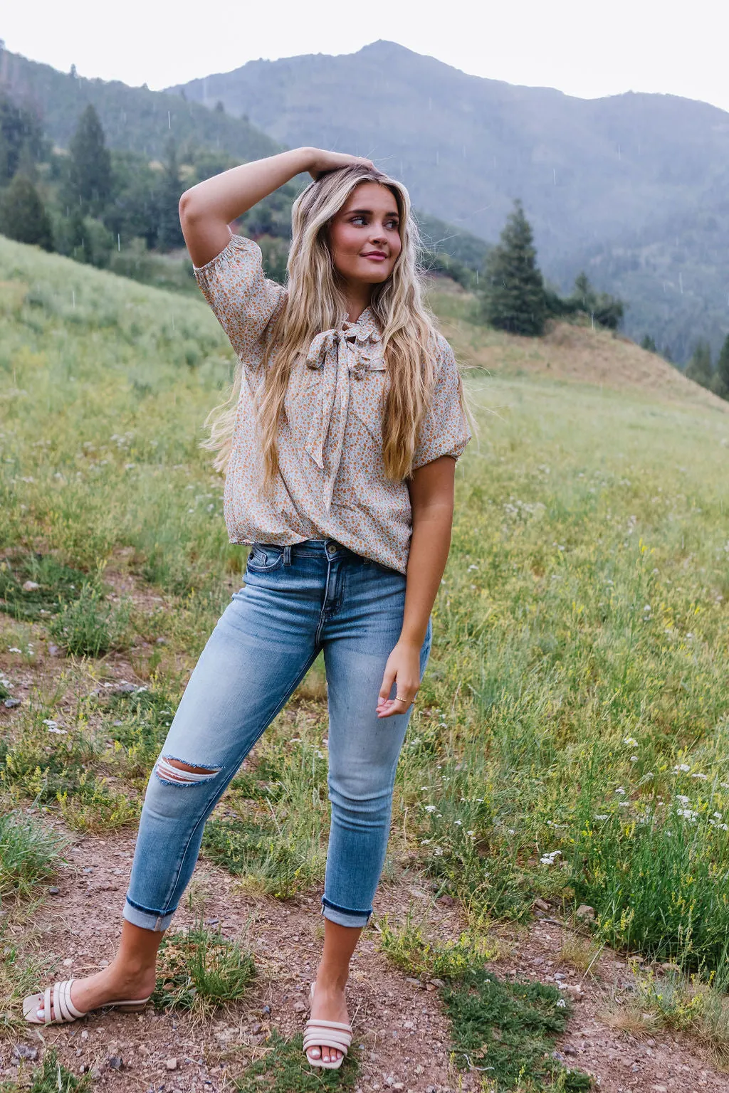 Monet Neck Tie Blouse