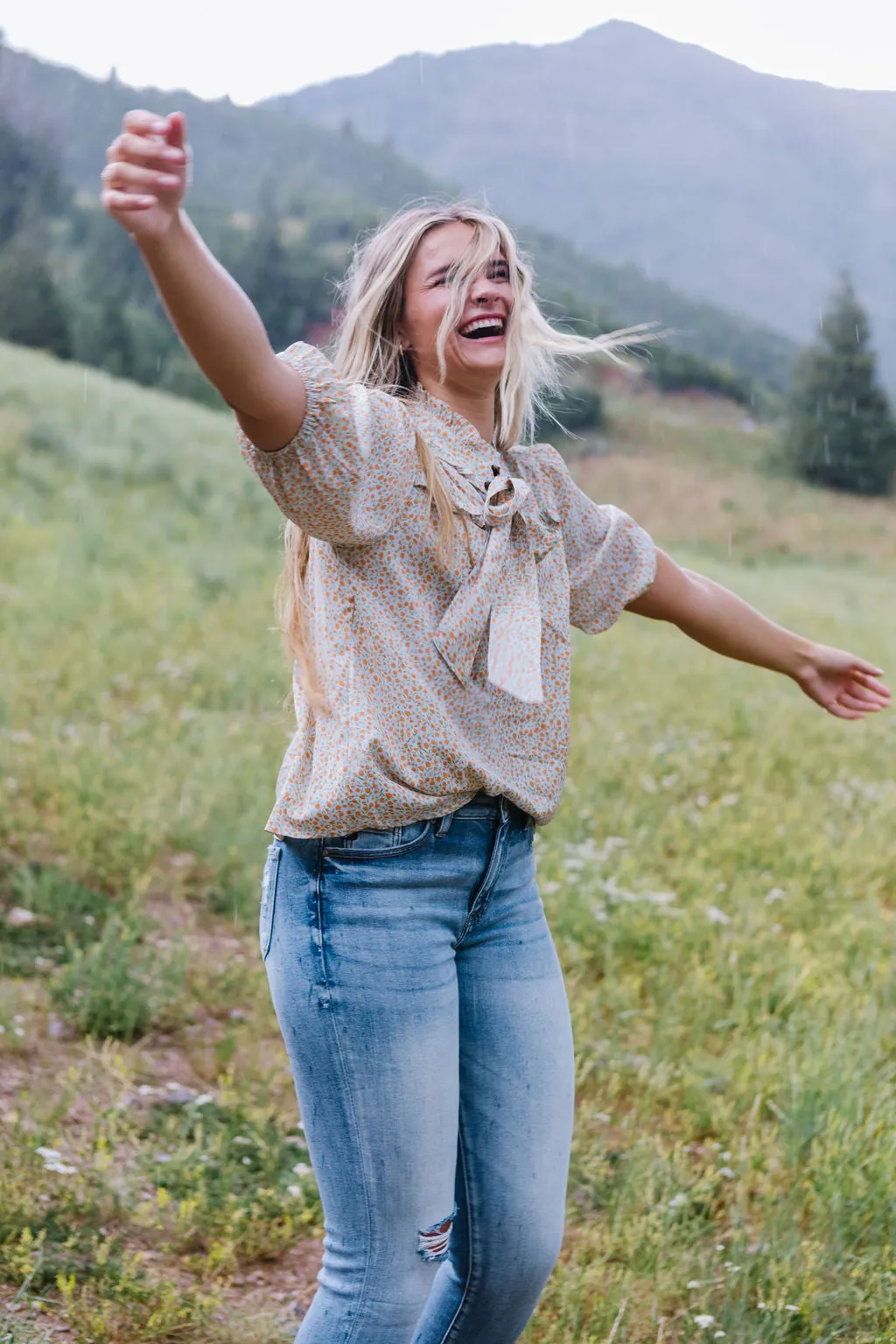 Monet Neck Tie Blouse