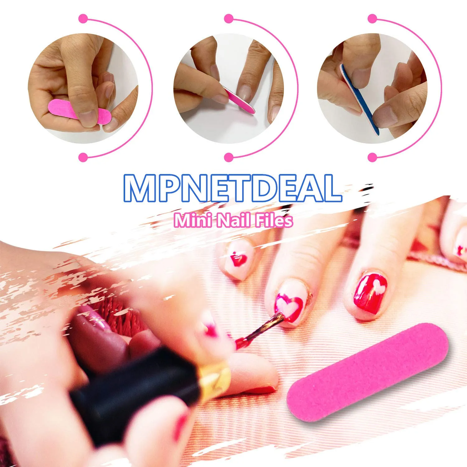 MPNETDEAL 200 Pack Mini Nail Files Disposable Emery Board Bulk