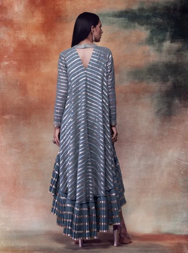 Mud Green Kurta With Dhoti Pants