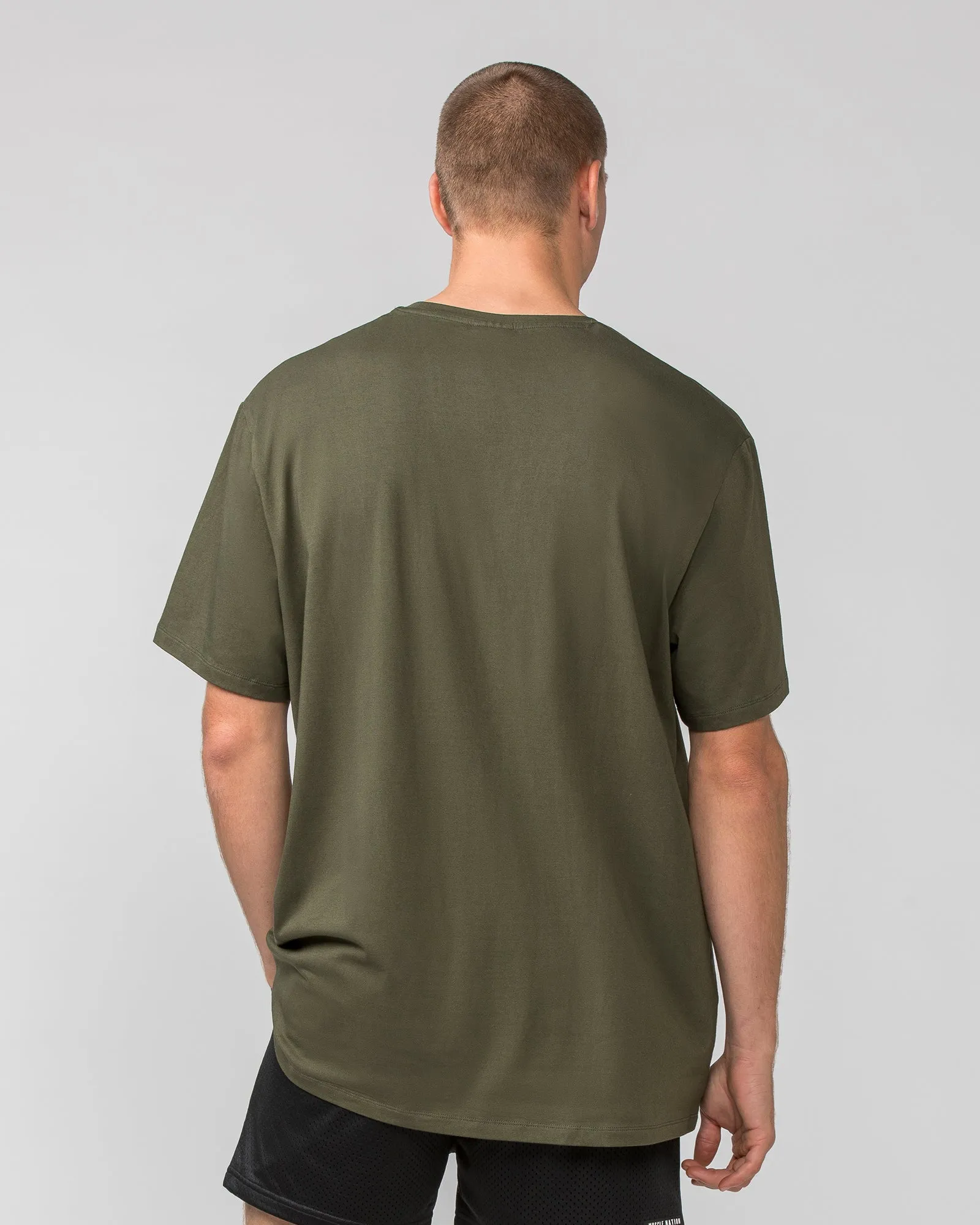 Muscle Nation | Oversized Tonal Tee - Dark Khaki