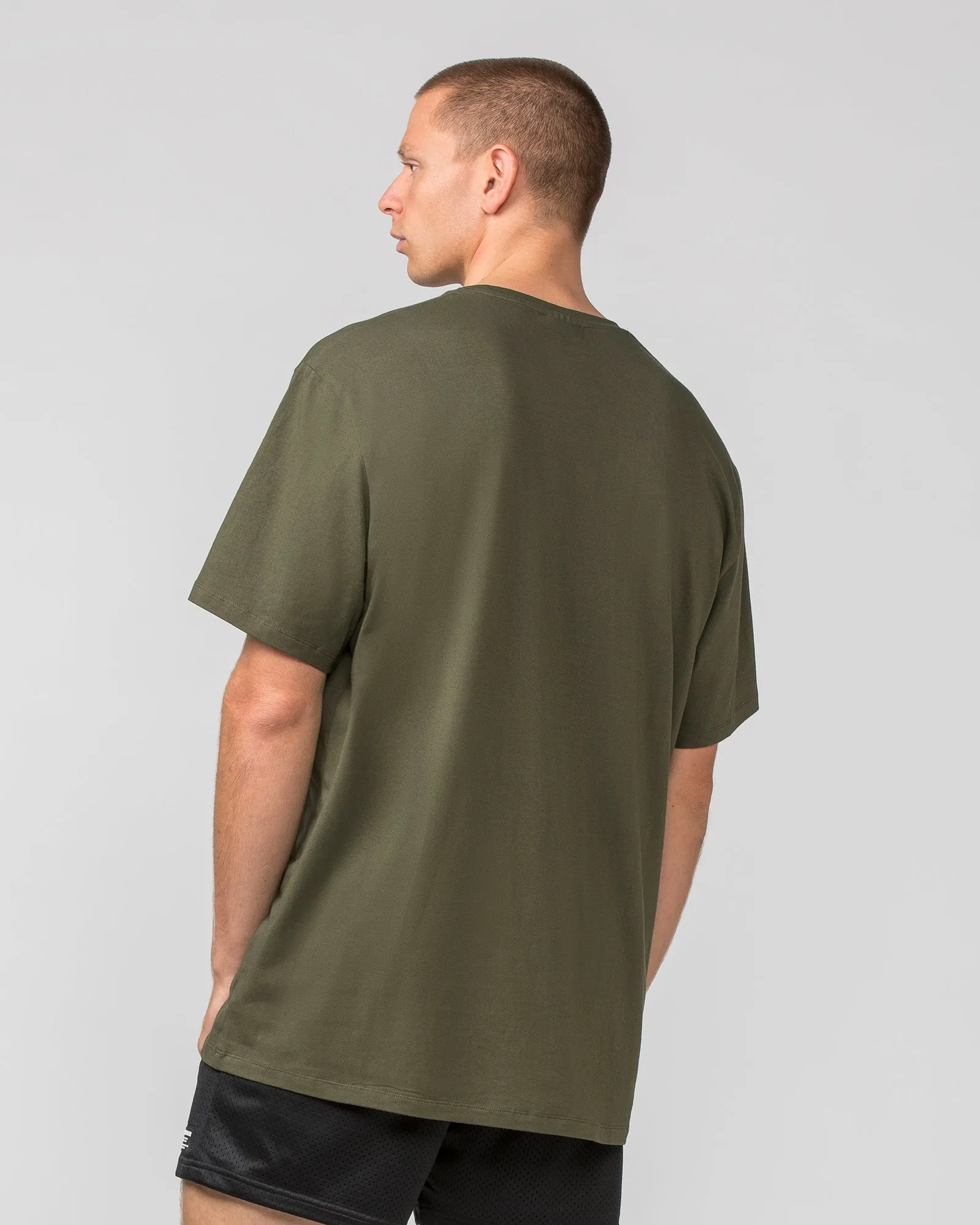 Muscle Nation | Oversized Tonal Tee - Dark Khaki