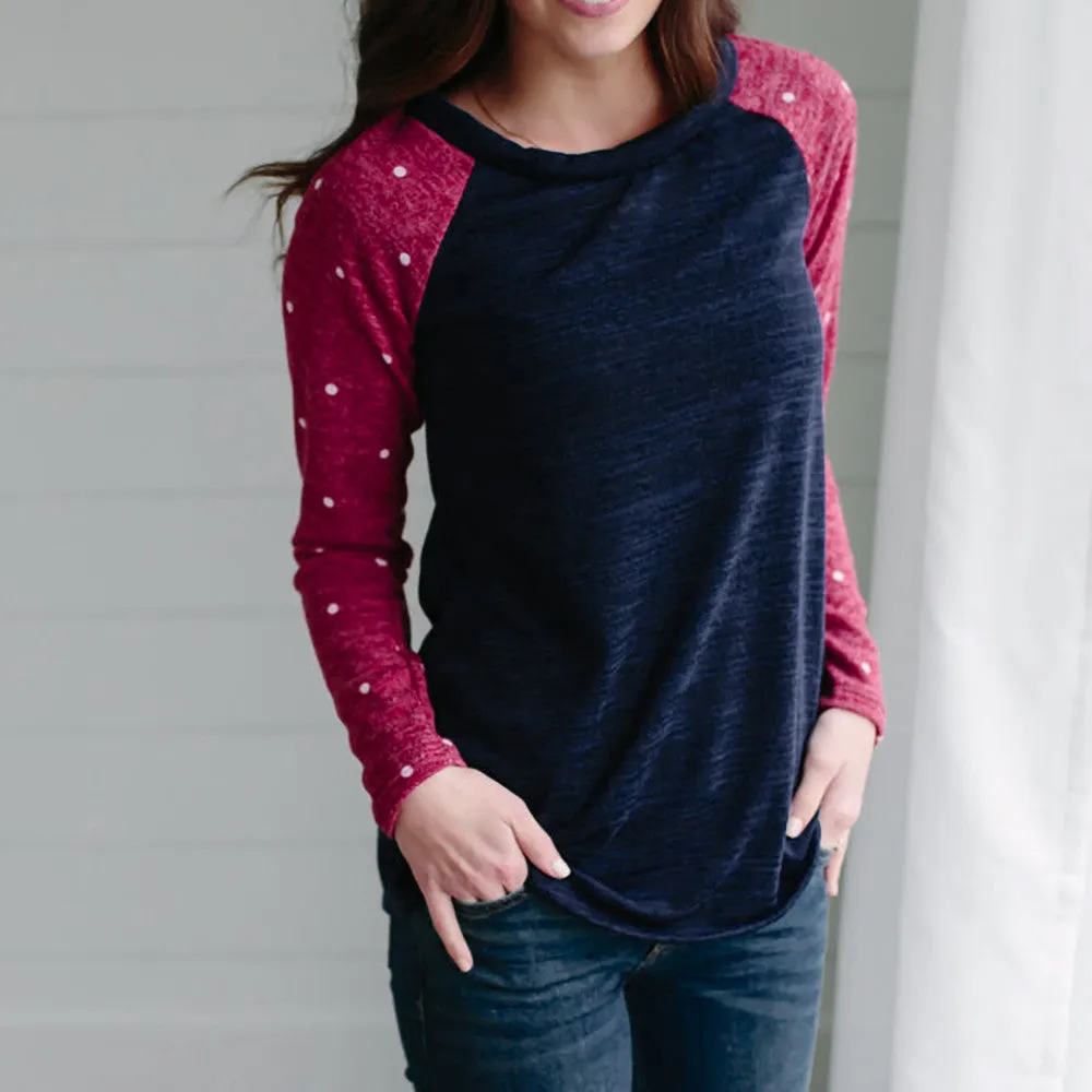 Naomi Polka Dot Patchwork Tee