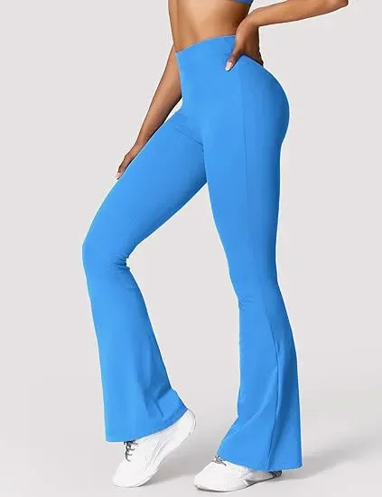Naughty High-Waist V-Back Scrunch Butt Flare Leggings