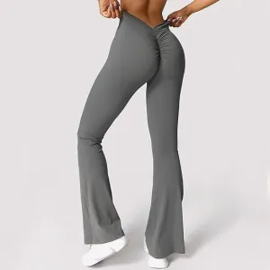 Naughty High-Waist V-Back Scrunch Butt Flare Leggings