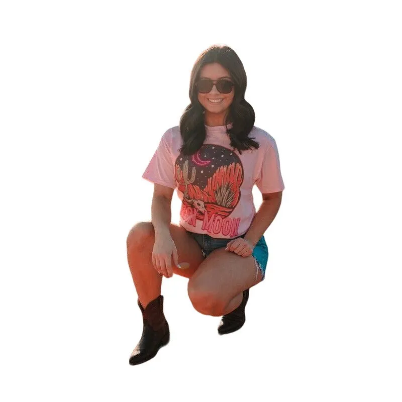 Neon Moon Light Pink Short Sleeve Graphic T-Shirt NMGT