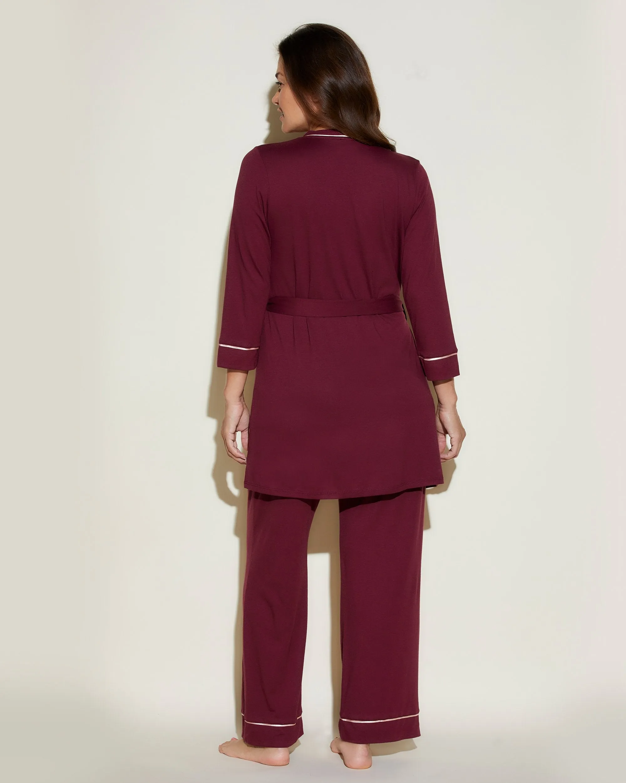 Nursing 3 Piece Pajama Set With Robe
