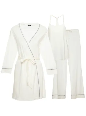 Nursing 3 Piece Pajama Set With Robe