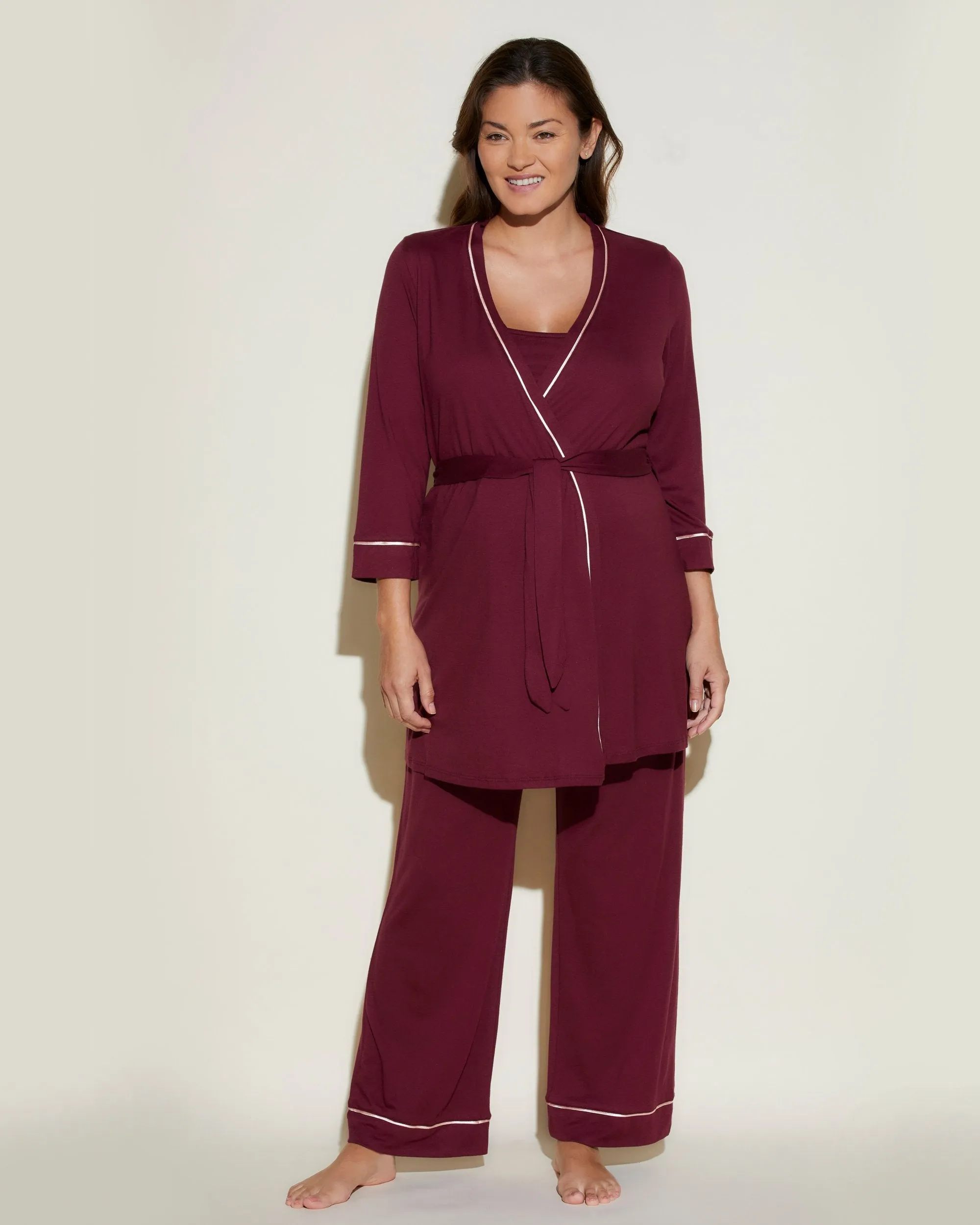 Nursing 3 Piece Pajama Set With Robe
