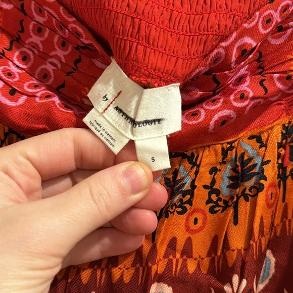 NWT Anthropologie ruched wide leg shorts women's small red