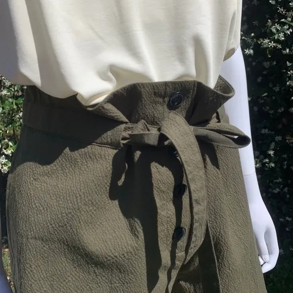 NWT Rag &amp; Bone Relaxed Fit High Rise Seersucker Paper Bag Waist Shorts