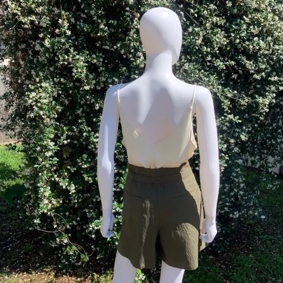 NWT Rag &amp; Bone Relaxed Fit High Rise Seersucker Paper Bag Waist Shorts