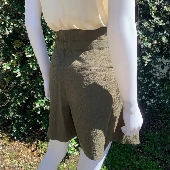 NWT Rag &amp; Bone Relaxed Fit High Rise Seersucker Paper Bag Waist Shorts