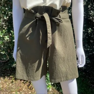 NWT Rag &amp; Bone Relaxed Fit High Rise Seersucker Paper Bag Waist Shorts