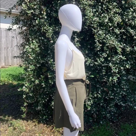 NWT Rag &amp; Bone Relaxed Fit High Rise Seersucker Paper Bag Waist Shorts