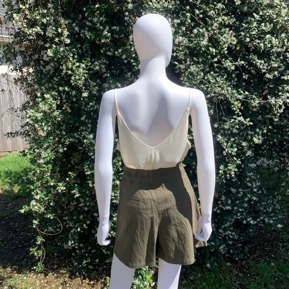 NWT Rag &amp; Bone Relaxed Fit High Rise Seersucker Paper Bag Waist Shorts