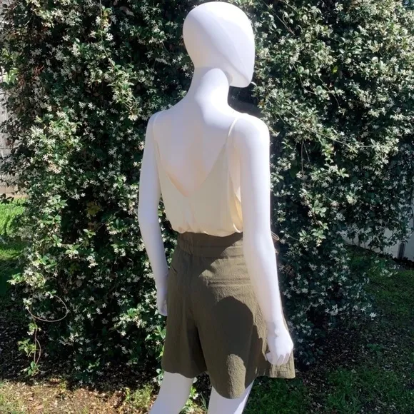 NWT Rag &amp; Bone Relaxed Fit High Rise Seersucker Paper Bag Waist Shorts