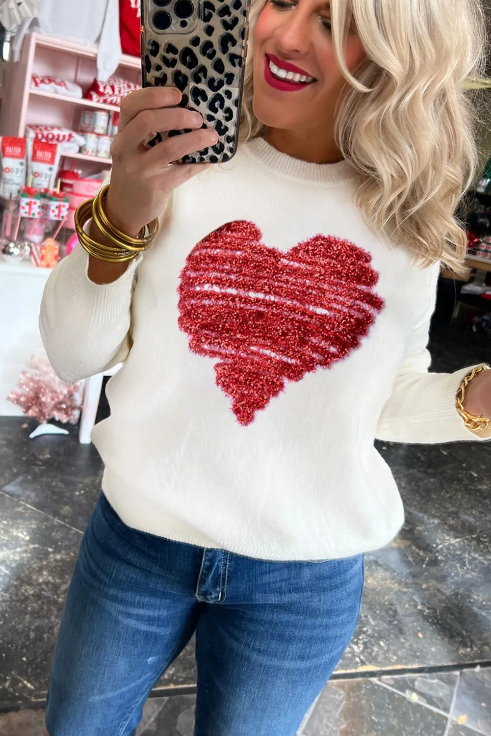 Oatmeal Holly Jolly Round Neck Casual Sweater