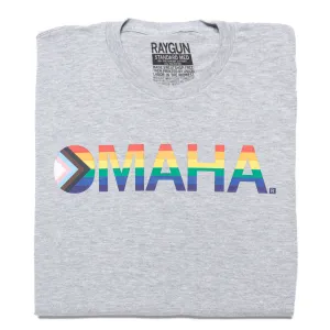 Omaha Text Progress Pride Flag