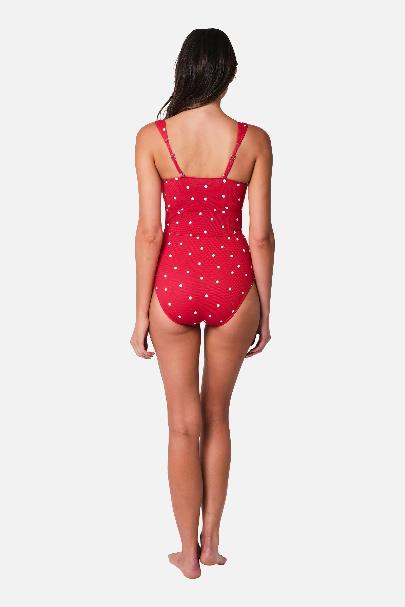 Original Bustier Balconette One Piece POLKA ROUGE TEXTURE