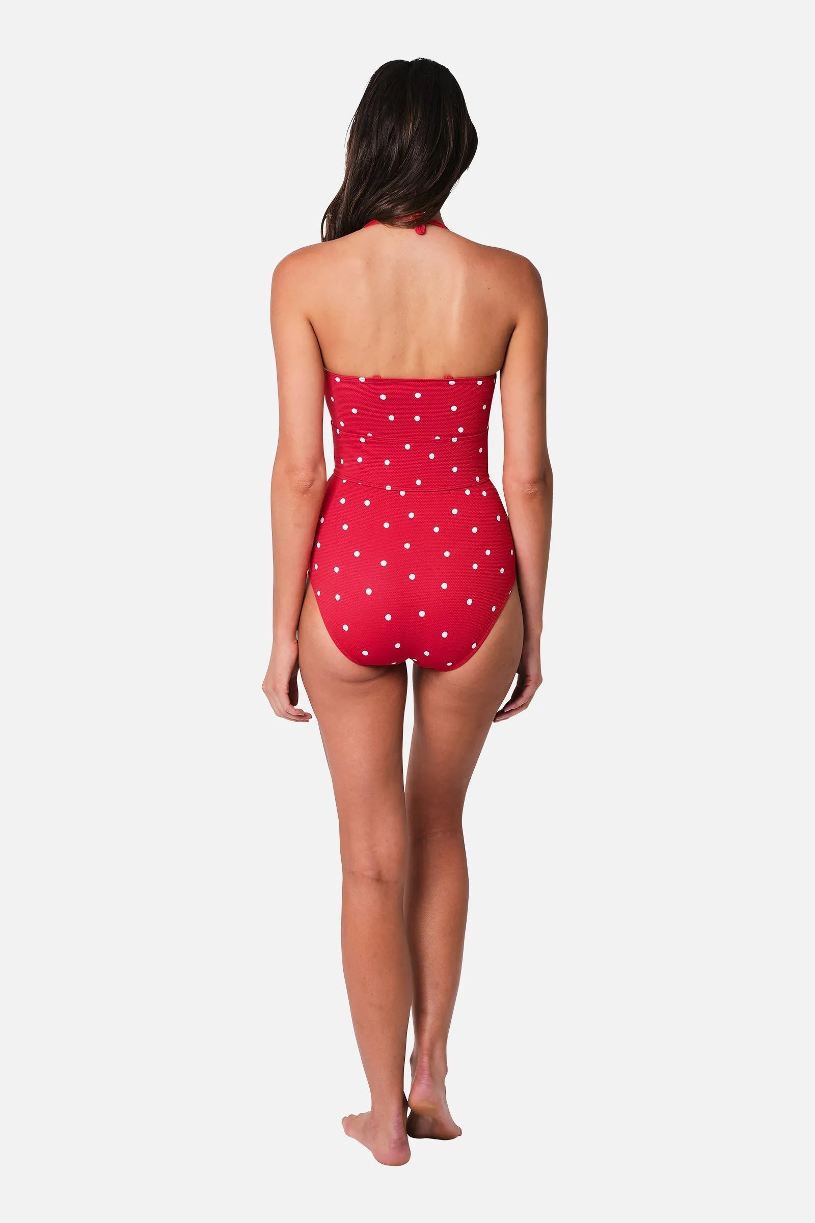 Original Bustier Balconette One Piece POLKA ROUGE TEXTURE