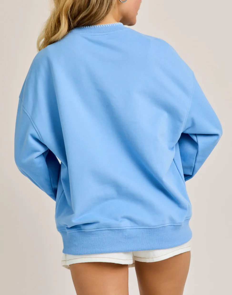 Oversized Crewneck Long Sleeve Sea Sweatshirt