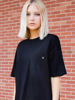 OVERSIZED POCKET TEE, BLACK
