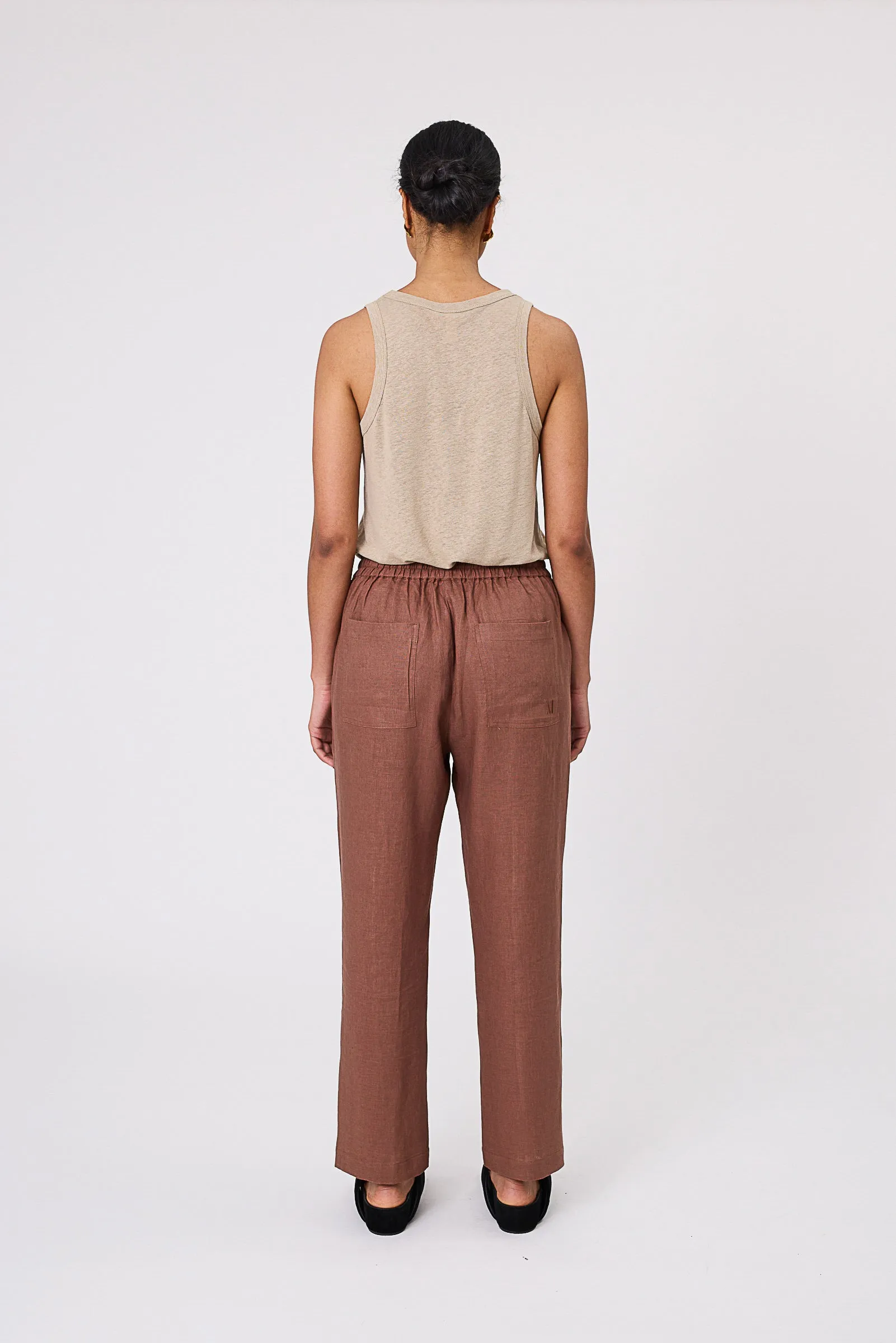Paradise Linen Pant - Burnt Umber