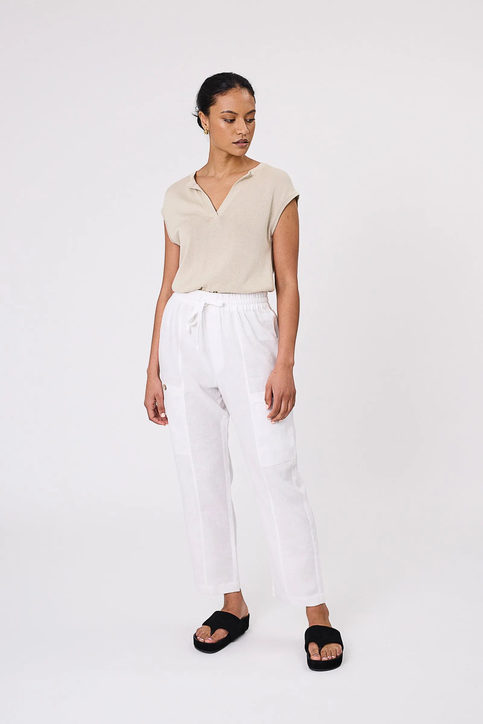 Paradise Linen Pant - White