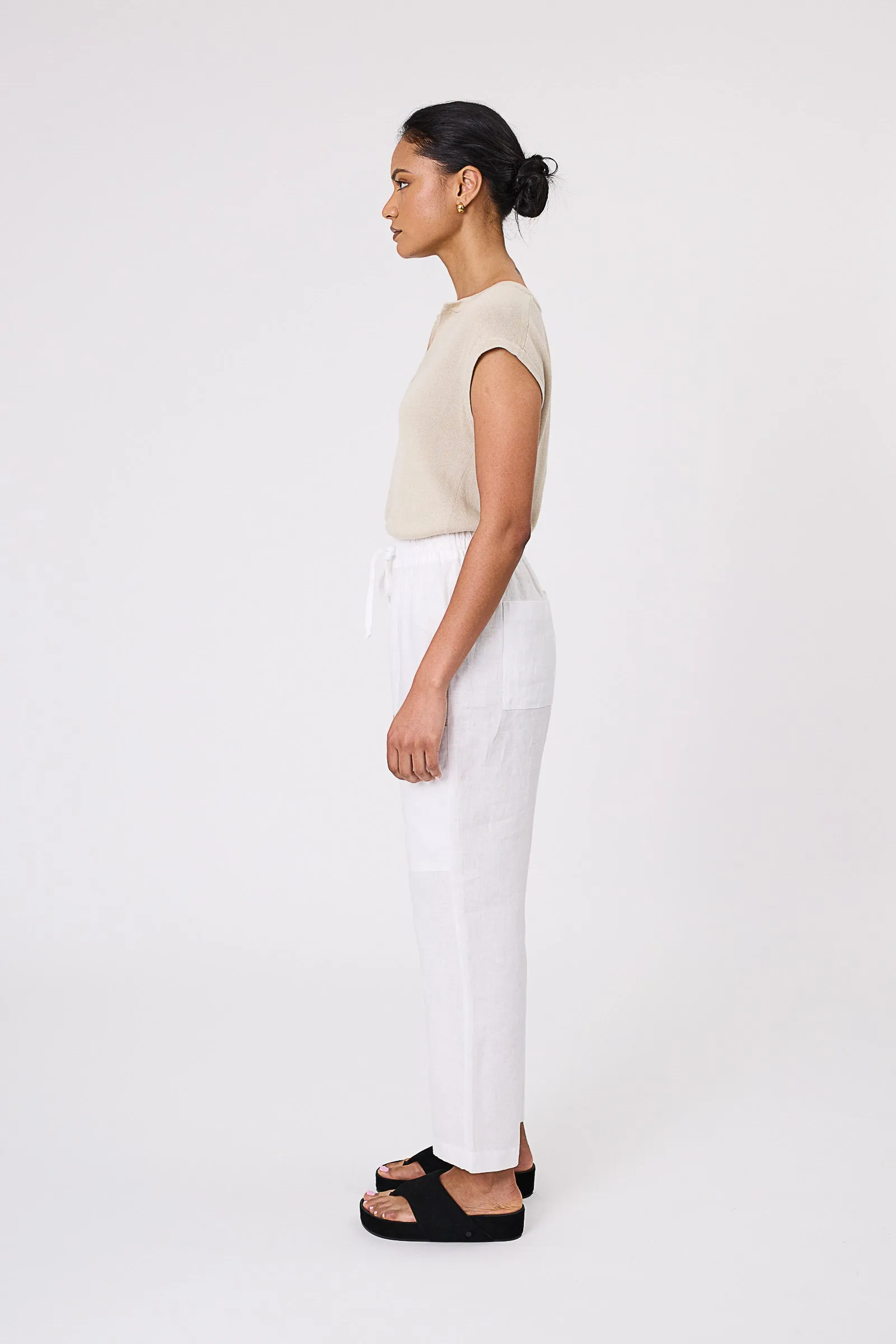 Paradise Linen Pant - White