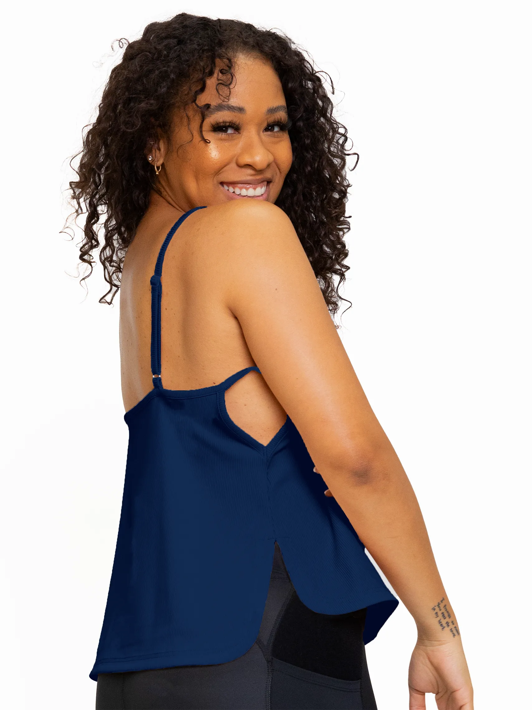 PAROS OPEN SIDE CAMI-Dark Ocean