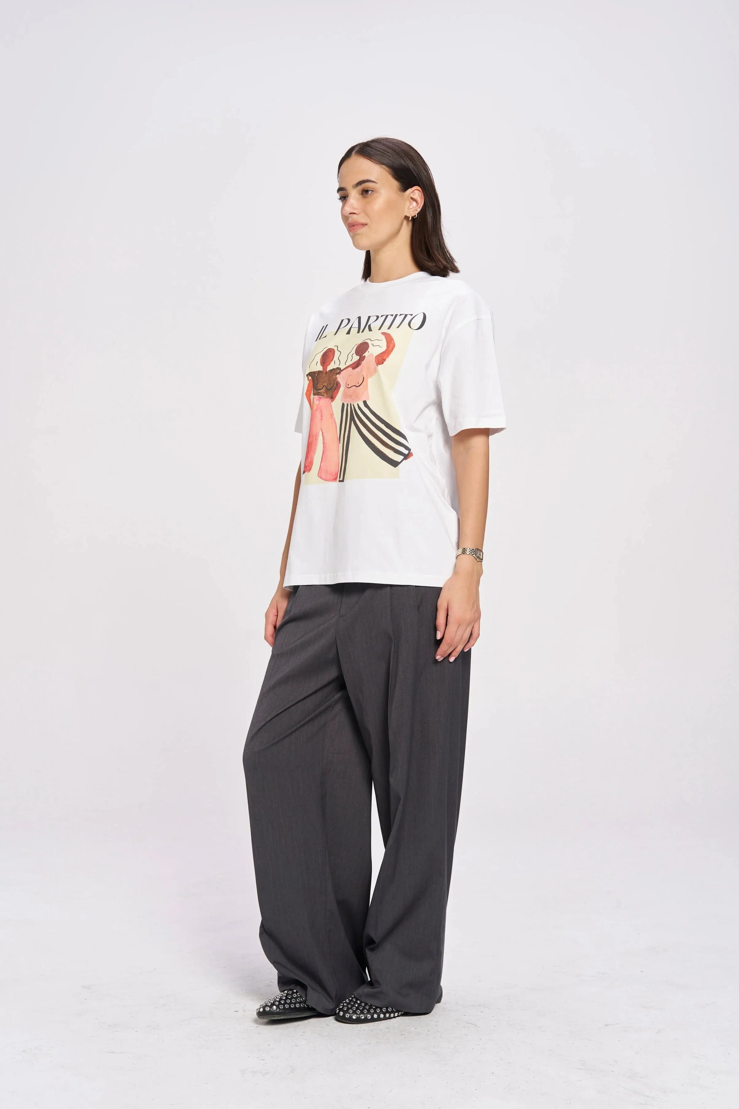 Partito Oversize Tee | Lucent White
