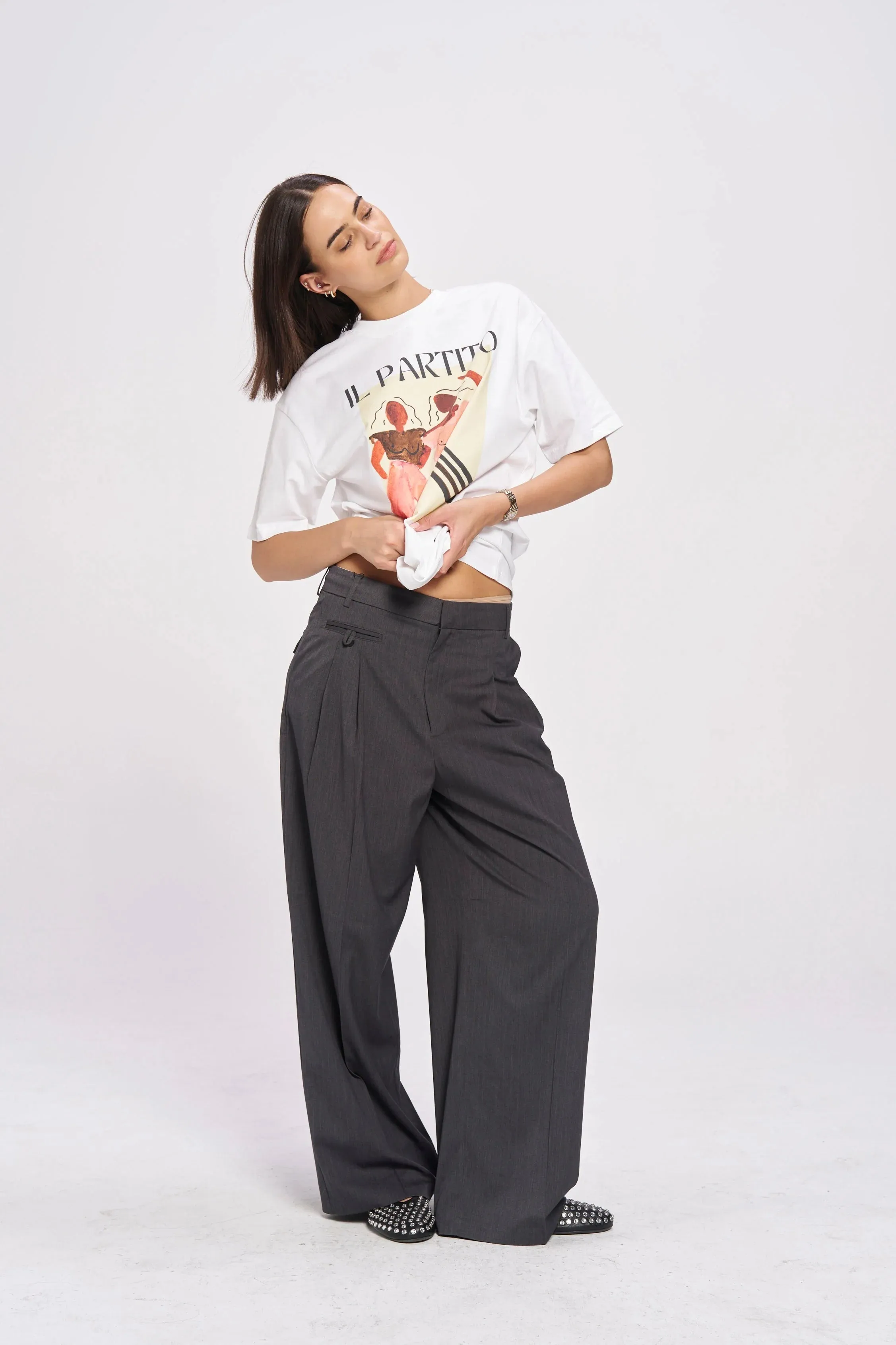 Partito Oversize Tee | Lucent White