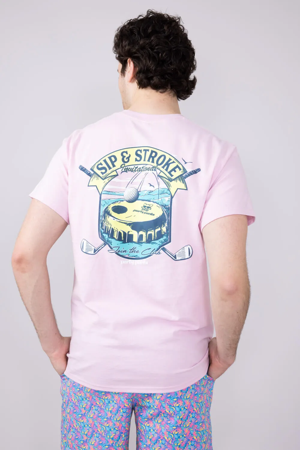 Party Pants Sippin’ T-Shirt for Men in Pink | P12518088-PINK