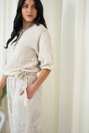 Patrice Puff Sleeve Top | Beige