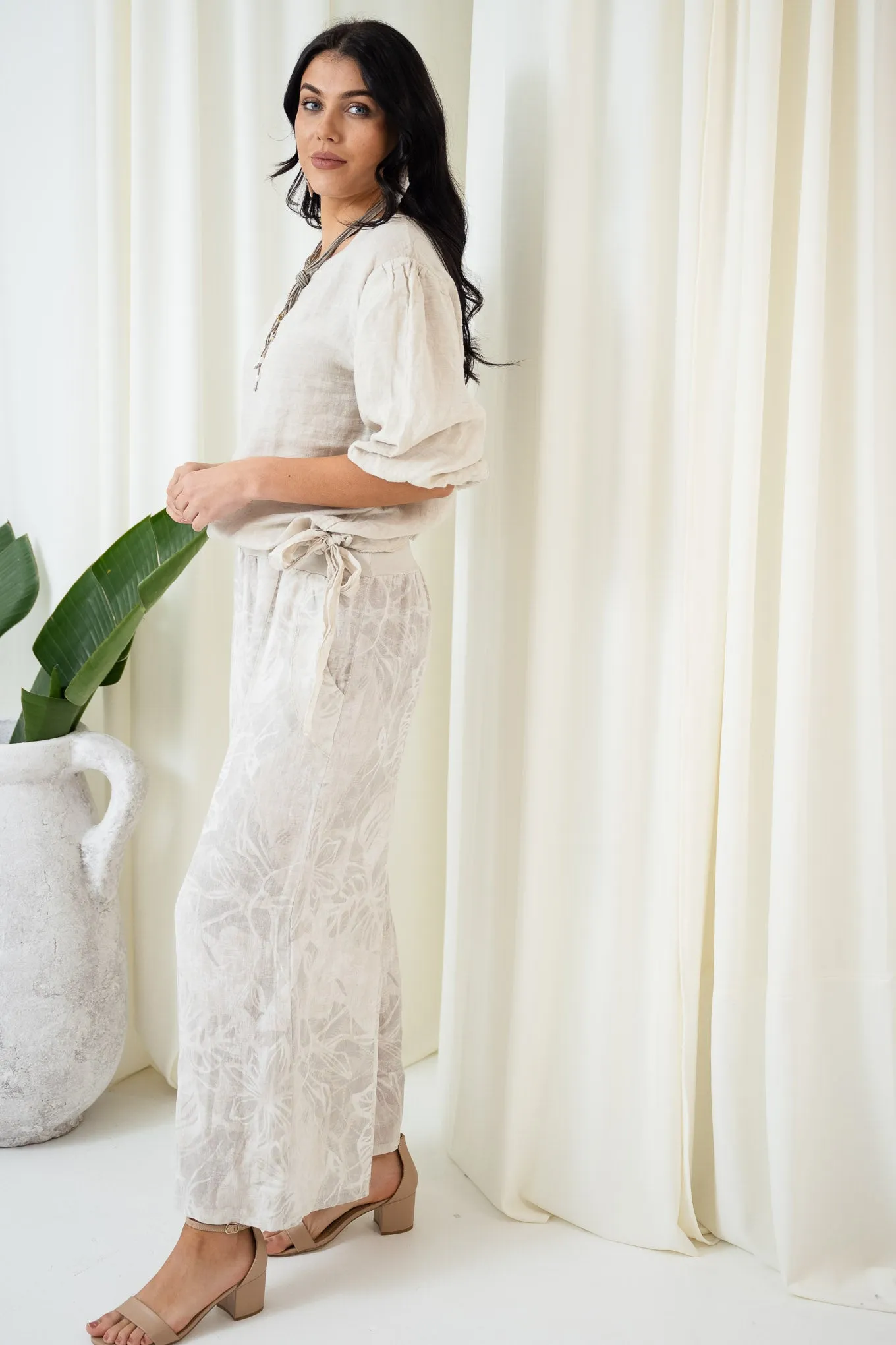 Patrice Puff Sleeve Top | Beige