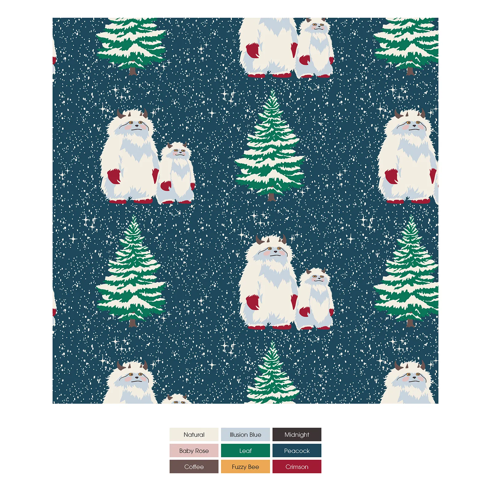 Peacock Yeti Long Sleeve Crew Neck Tee Kickee Pants  - Holiday