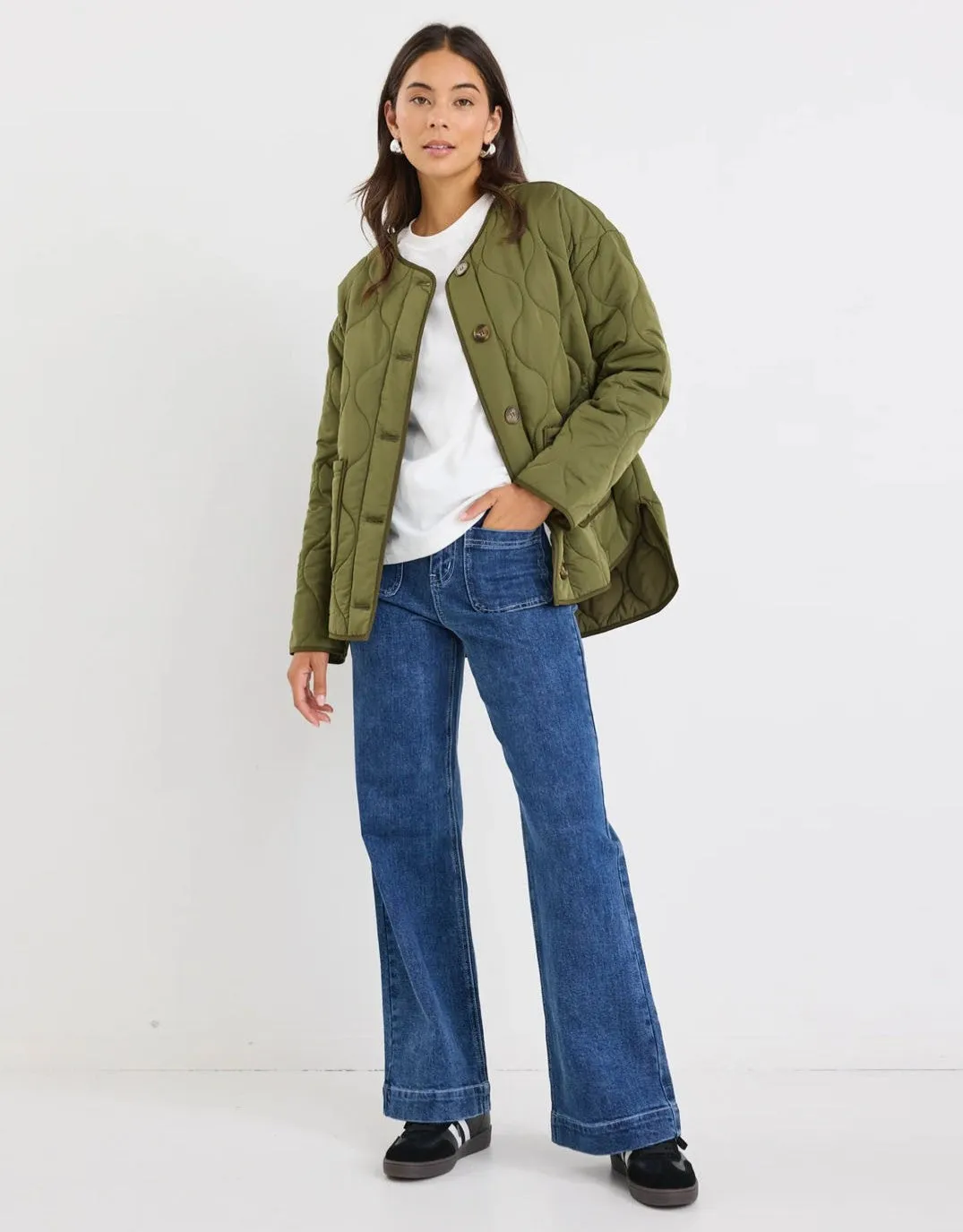 Peak Quilted Jacket - Khaki