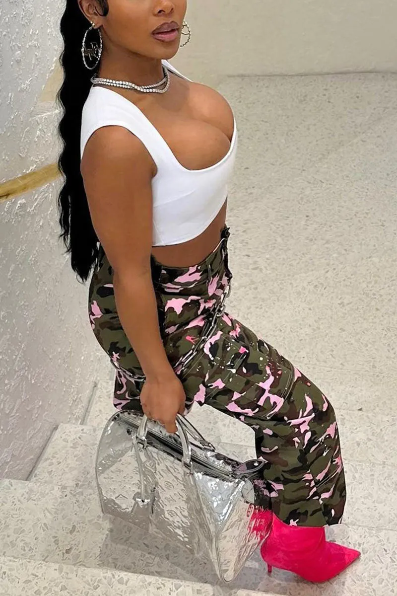 PJ0502 Camo Cargo Long Pants