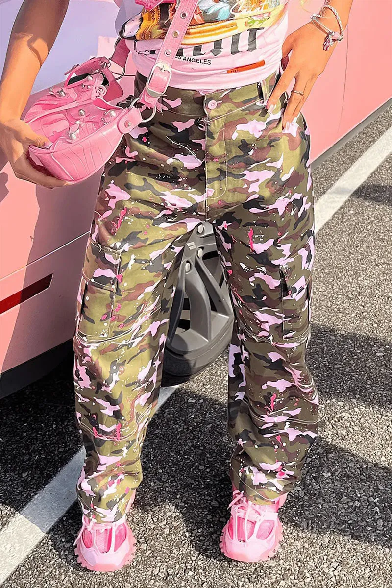 PJ0502 Camo Cargo Long Pants