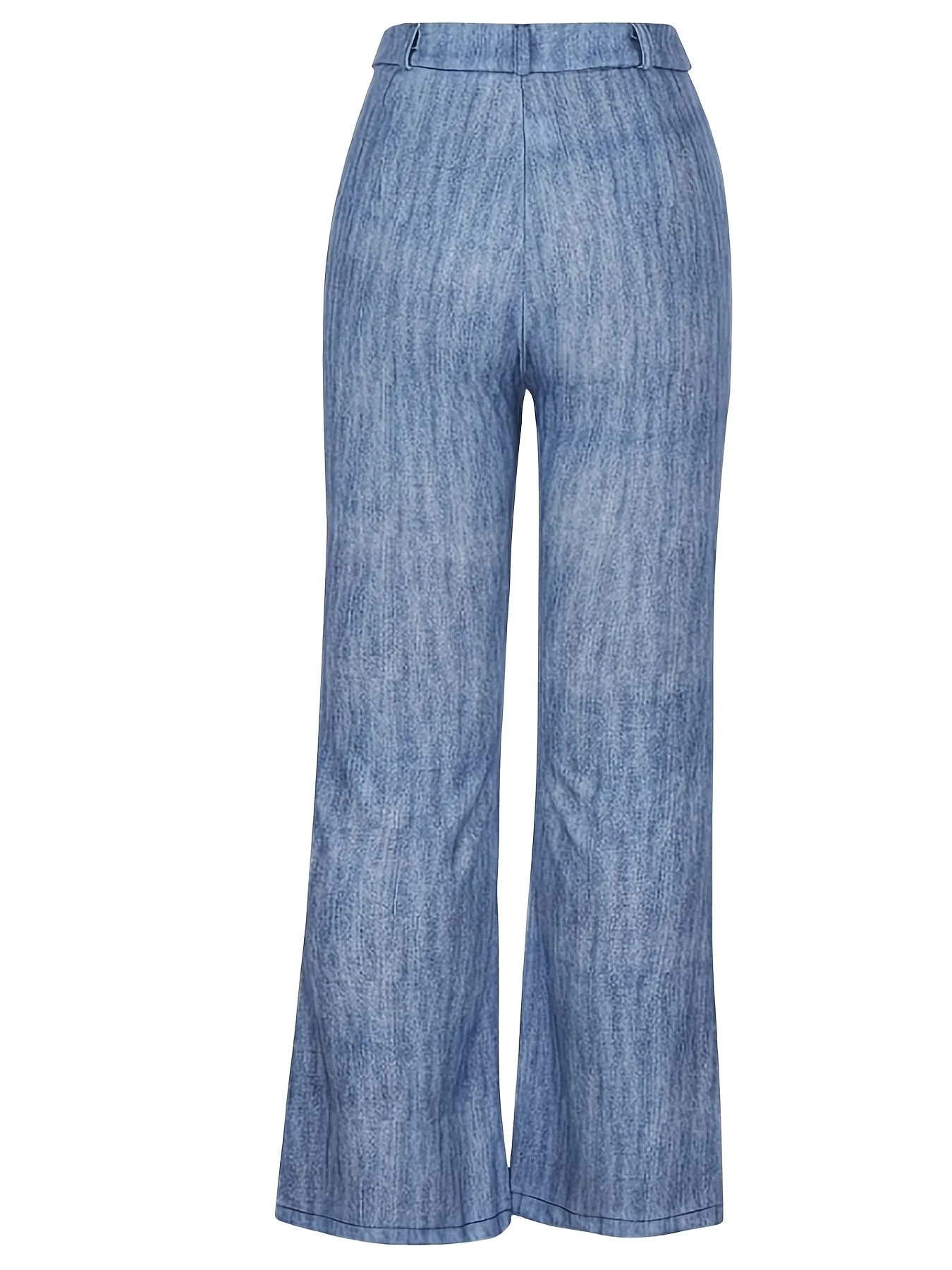 Plus Size High-Waist Flare Jeans – Bell Bottom Denim Pants