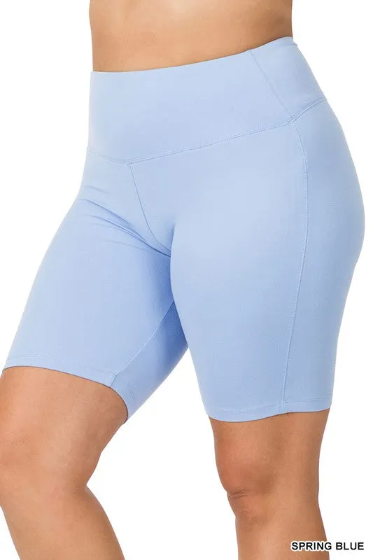 Plus Wide Band Biker Shorts
