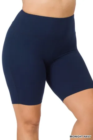 Plus Wide Band Biker Shorts