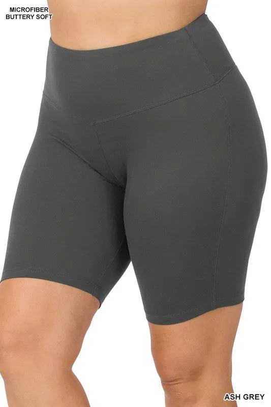Plus Wide Band Biker Shorts