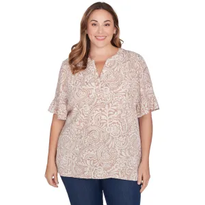 Plus Women's Printed Gauze Top - 50871
